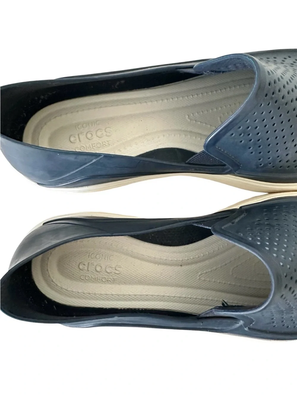 CROCS CitiLane Roka Perforated Slip-On Loafers Blue with White Soles size 11